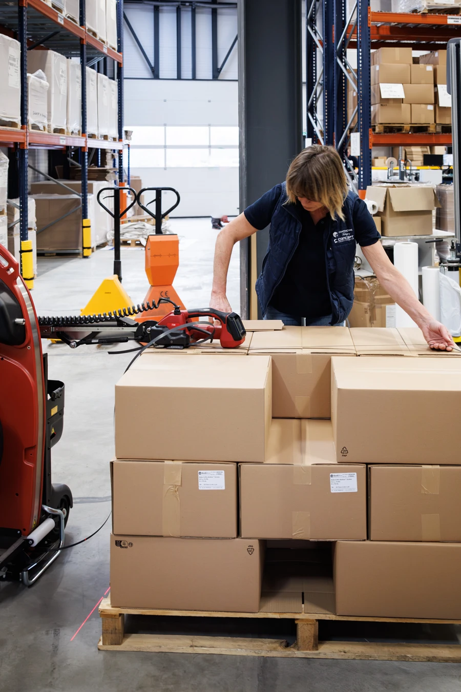 Expédition de packaging sur palette