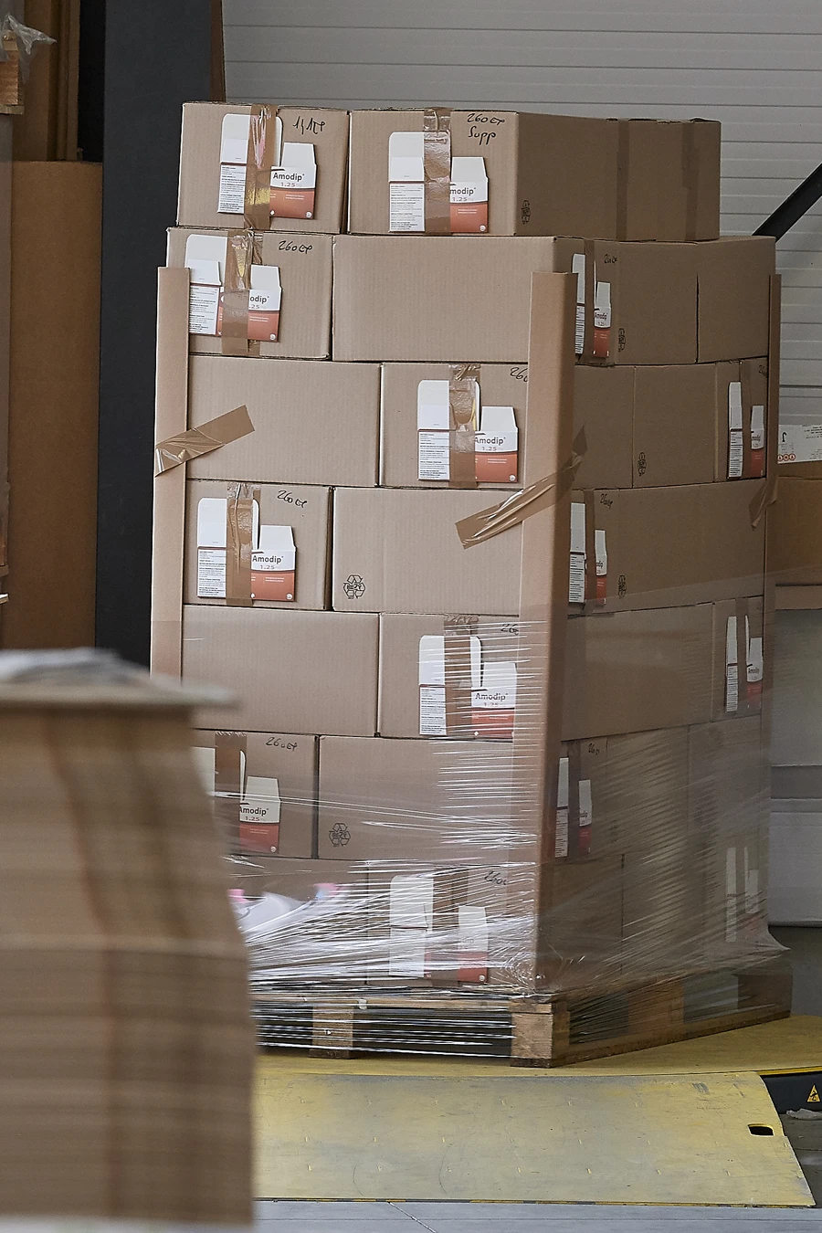 Expédition de packaging sur palette